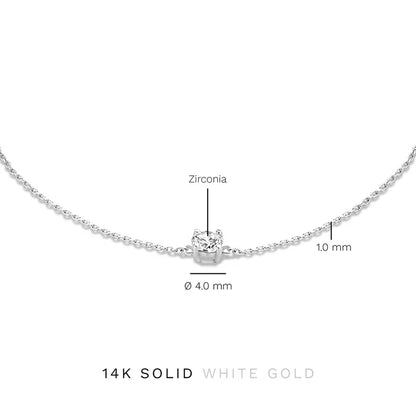 Cléa Moissanite Stone Bracelet | White Gold