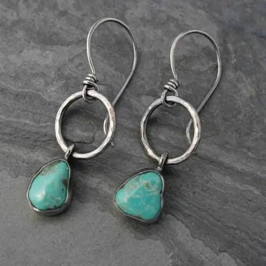 Orecchini in argento vintage con pietra turchese
