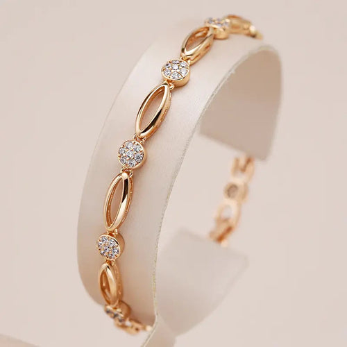 Bracciale elegante placcato oro con zirconia