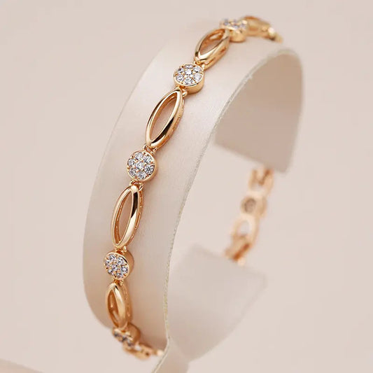 Bracciale elegante placcato oro con zirconia