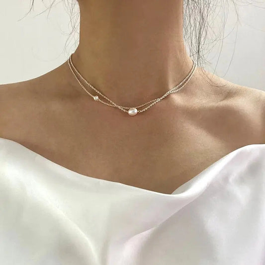 Collana classica con perle d’acqua dolce