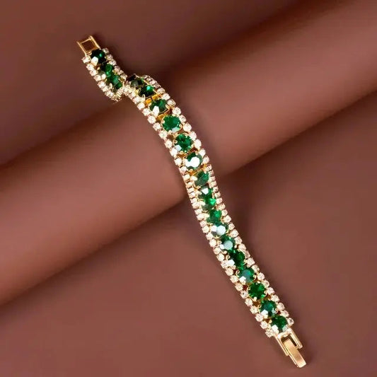 Bracciale dorato verde
