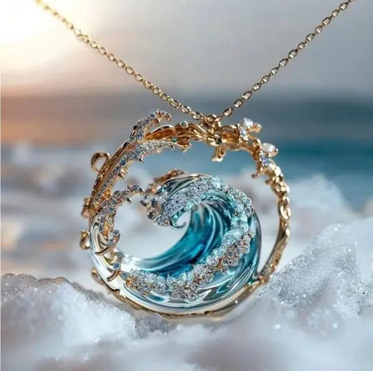 Collana con ciondolo a forma di giuramento ispirata all’oceano