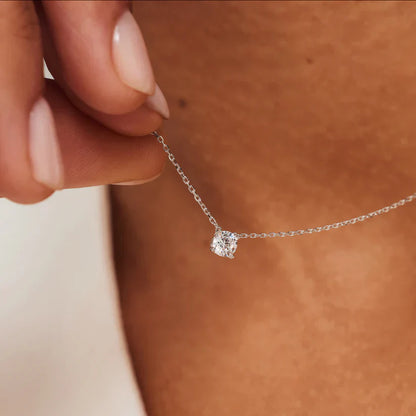 Cléa Moissanite Stone Necklace | White Gold