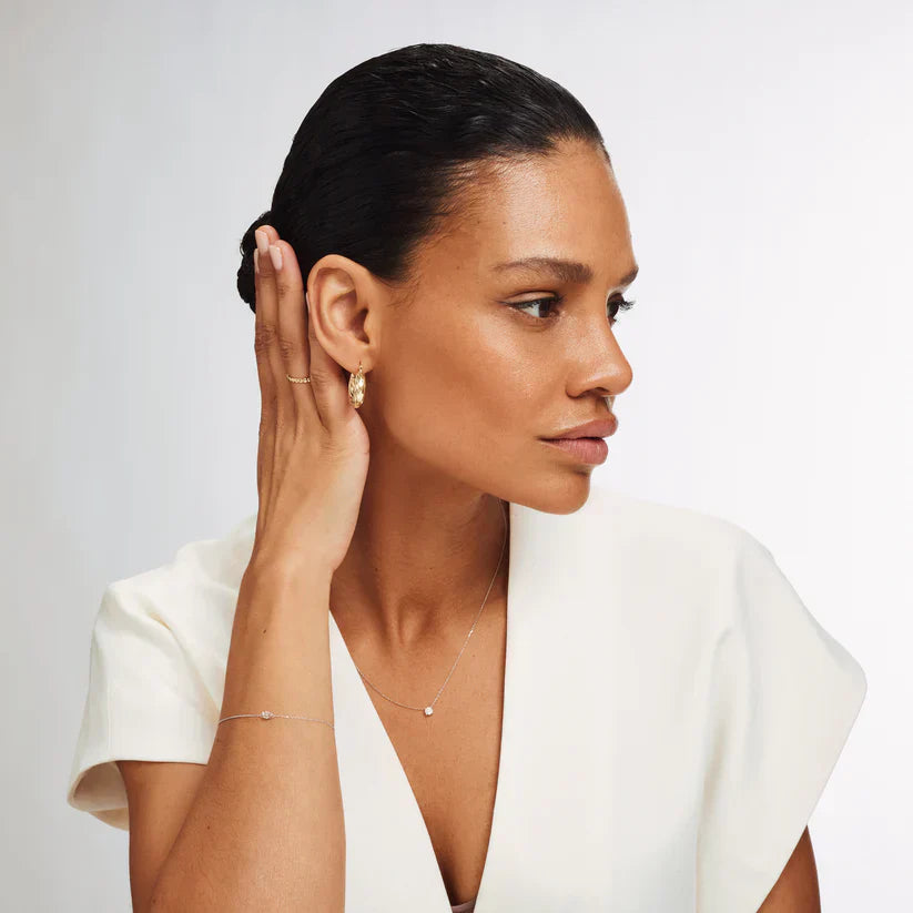 Cléa Moissanite Stone Necklace | White Gold